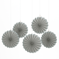 Silver Hot Stamp Paper Parasol Fans