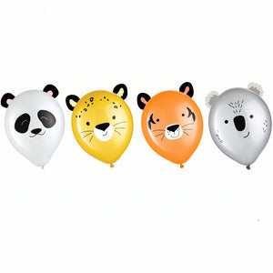 Jungle Safari Animal Balloon Decorating Kit - 12" Latex Balloons, 6 Pack
