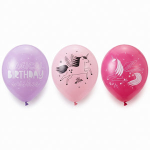 Enchanting Unicorn Birthday Balloons - 12ct
