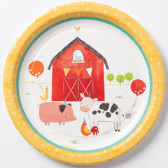 Barnyard Friends 7" Round Paper Plates