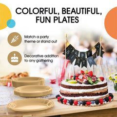7 In. Gold Plastic Plates | 100 Count