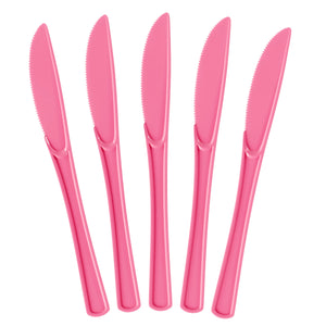Heavy Duty Cerise Plastic Knives | 7.5 in. | 50 Ct.
