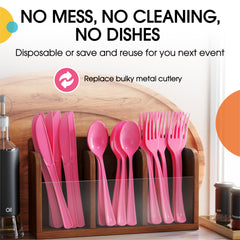 Heavy Duty Cerise Plastic Knives - 50 Ct.