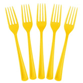 PMA - Heavy Duty Yellow Plastic Forks - 50 Ct.