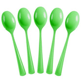 PMA - Heavy Duty Lime Green Plastic Spoons - 50 Ct.