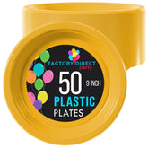 PMA - 9 In. Yellow Plastic Plates - 50 Ct.