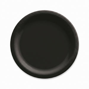 Elegant Black 6.75" Round Paper Plates - 16 Count