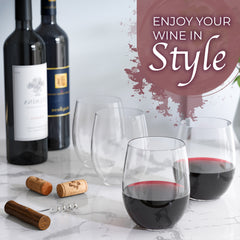 12 Oz. Stemless Wine Tumbler 24 Count | Clear