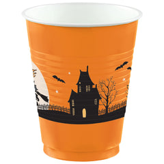 Vintage Halloween Printed Plastic Cups, 16oz, 25-Pack