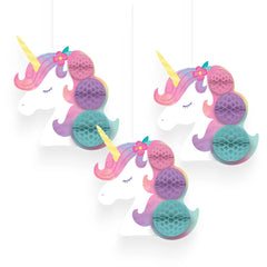 Enchanted Unicorn Honeycomb Hanging Decorations - 3 Pack