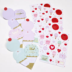 Valentine's Day Ice Cream Truck Card & Sticker Set