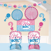 Gender Reveal Room & Table Decorating Kit - "Girl or Boy?" - 10-Piece Set