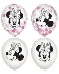 Minnie Mouse Confetti Latex Balloons - 12in, 6 Pack