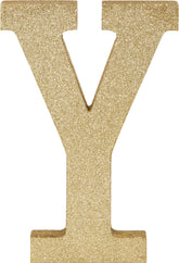 Glitter Gold Letter Y Standing Block Sign