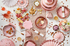 Blush Rose Gold Parasol Fan Decorations - 4 Pack