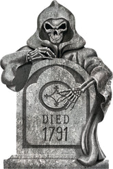 Grim Reaper Tombstone Decoration - 22" Halloween Prop