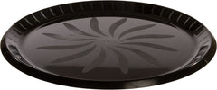 Elegant 16" Black Round Plastic Platter for Catering