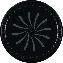 Elegant 16" Black Round Plastic Platter for Catering