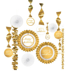 Golden Age Paper Decor Kit for Adult Birthday Celebrations