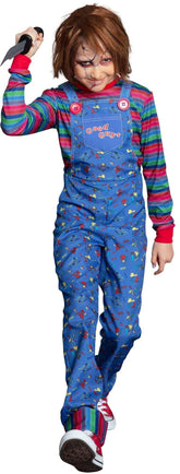 Universal Child's Play Chucky Halloween Costume, Blue Outfit with Shirt & Blue Overalls, Kids, Assorted Sizes
