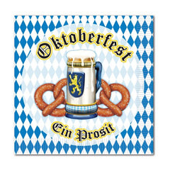 Oktoberfest Harvest Beverage Napkins - 16 Count - 5 In. X 5 In.