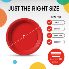 Little Gym - 7 In. Red Plastic Plates | 50 Ct.