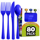 Royal Blue Heavyweight Plastic Cutlery Assortment