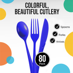 Royal Blue Heavyweight Plastic Cutlery Assortment