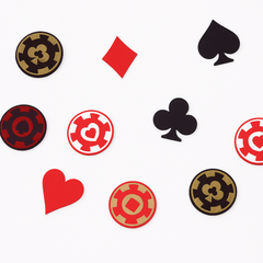 Casino Themed MDF Table Scatter Decorations, 50-Piece Set