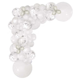 Class 101 - Round Transparent Confetti Latex Balloon Garland Arch Kit, Gold/Silver/White, for Wedding/Birthday Party