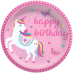 Little Gym - Enchanting Unicorn Birthday Paper Plates - 8.5" - 8 Ct.