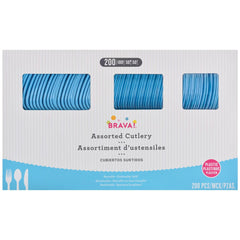 Little Gym - Caribbean Blue Assorted Plastic Cutlery Set - 200 Ct.