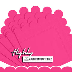 Cerise Scallop Beverage Napkins - 50 Ct.