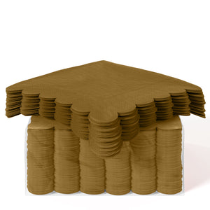 Gold Scallop Beverage Napkins - 4.75 In. X 4.75 In. | 50 Ct.