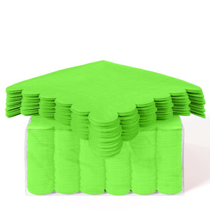 Lime Green Scallop Beverage Napkins - 4.75 In. X 4.75 In. | 50 Ct.