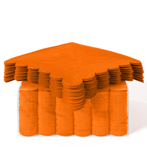 Orange Scallop Beverage Napkins - 4.75 In. X 4.75 In. | 50 Ct.