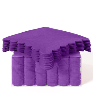 Purple Scallop Beverage Napkins - 4.75 In. X 4.75 In. | 50 Ct.