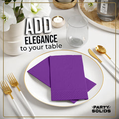 Purple Guest Towel Napkins - 40 Ct.