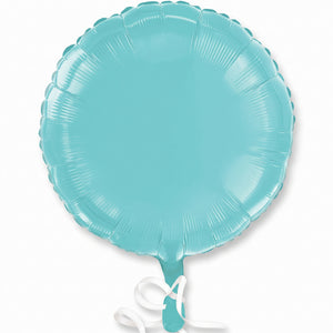 Caribbean Blue Metallic Foil Balloon - 18 Inch Round