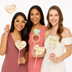 Mint to Be Floral Photo Booth Props for Weddings and Bridal Showers