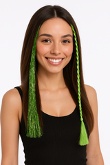Kiwi Green Tinsel Hair Extensions