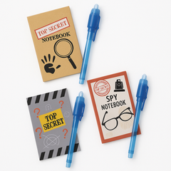 Secret Spy Invisible Ink Notebook Set with UV Pen