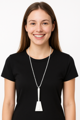 White Clacker Necklace - Team Spirit Noisemaker Accessory