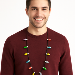 Light-Up Christmas Bulb Necklace - Festive Wearable Holiday Jewelry