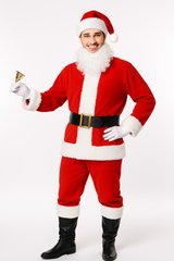 Classic Adult Santa Claus Costume Set - Jacket, Pants, Belt & Boot Covers