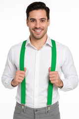 Festive Green Adjustable Y-Back Suspenders