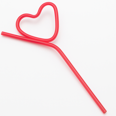 Heart-Shaped Red Silly Straw for Valentine's Day Celebrations