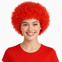 Vibrant Red Curly Wig - Team Spirit Costume Accessory