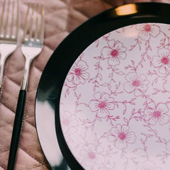 10 In. Flora Design Plastic Plates | 10 Count