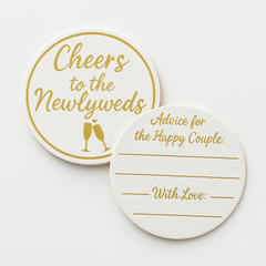 "Cheers to the Newlyweds" Wedding Coasters - Pack of 40